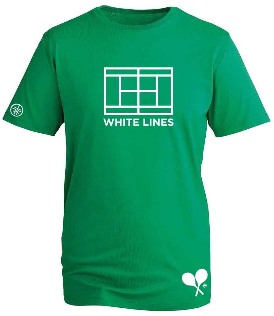 WIMBLEDON WHITE LINES - ADDISON TEE - Grass Green