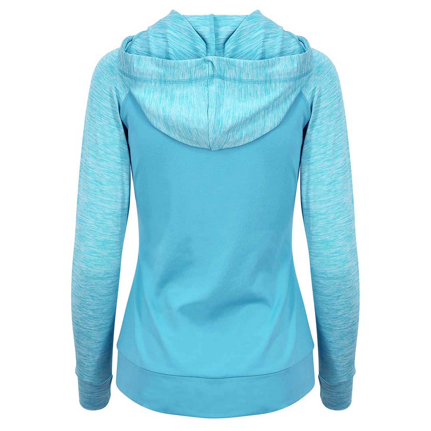 LILY - Ladies Contrast, Hooded, Full Zipped Jacket. - Aqua