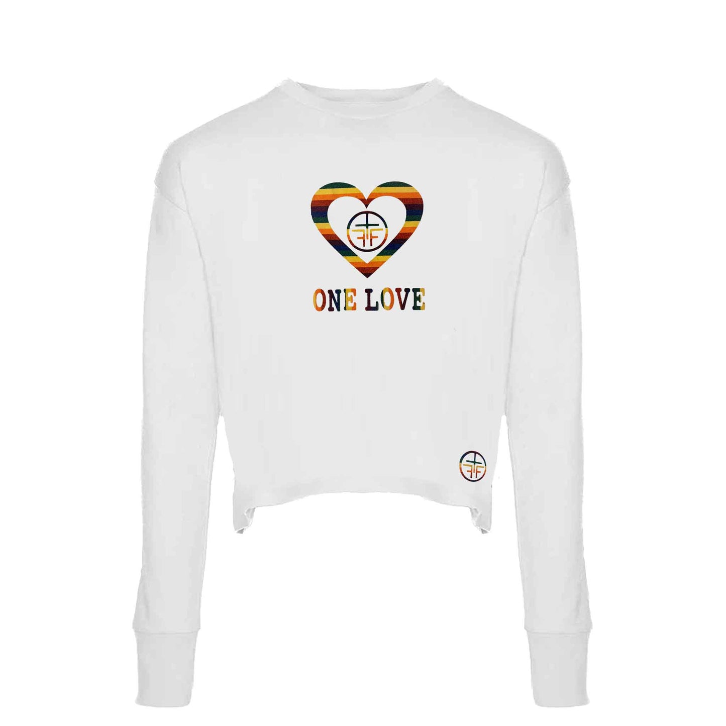 ONE LOVE CROP - White