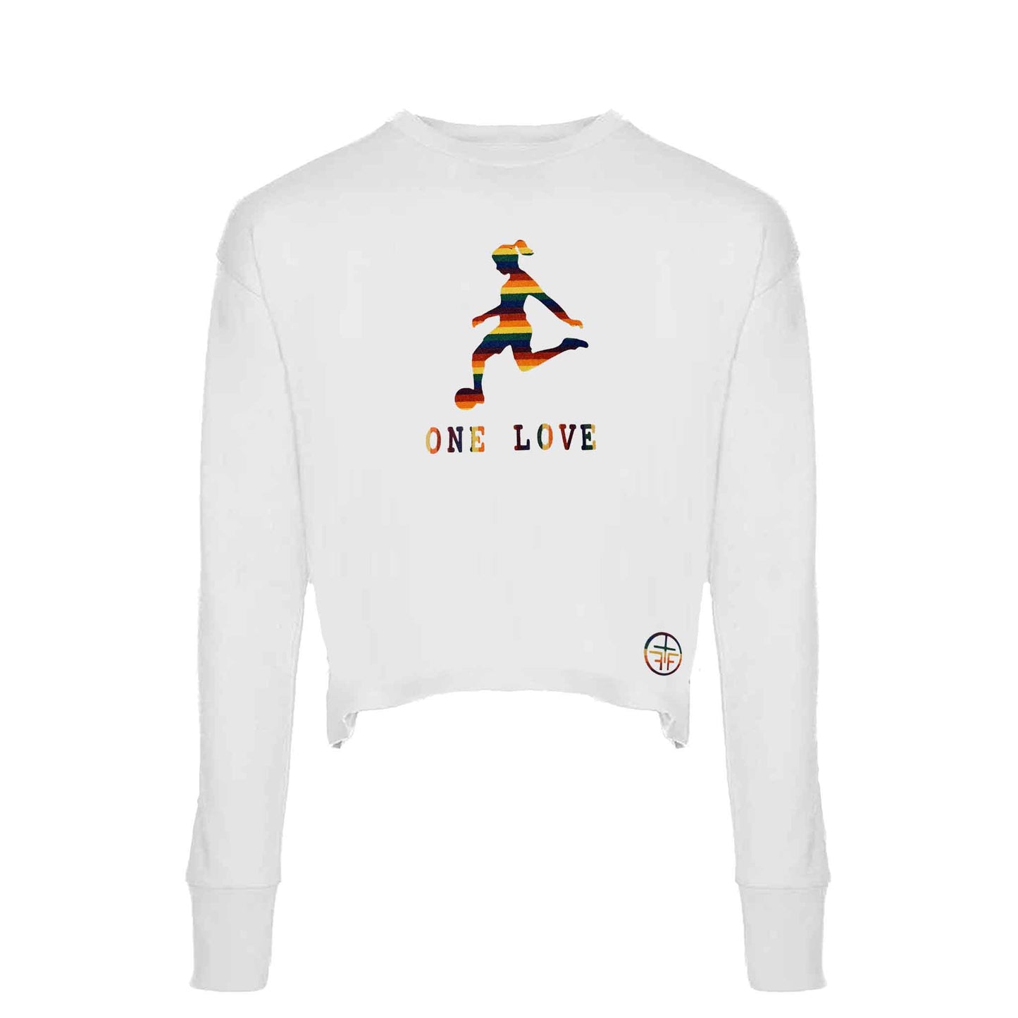 ONE LOVE CROP - White