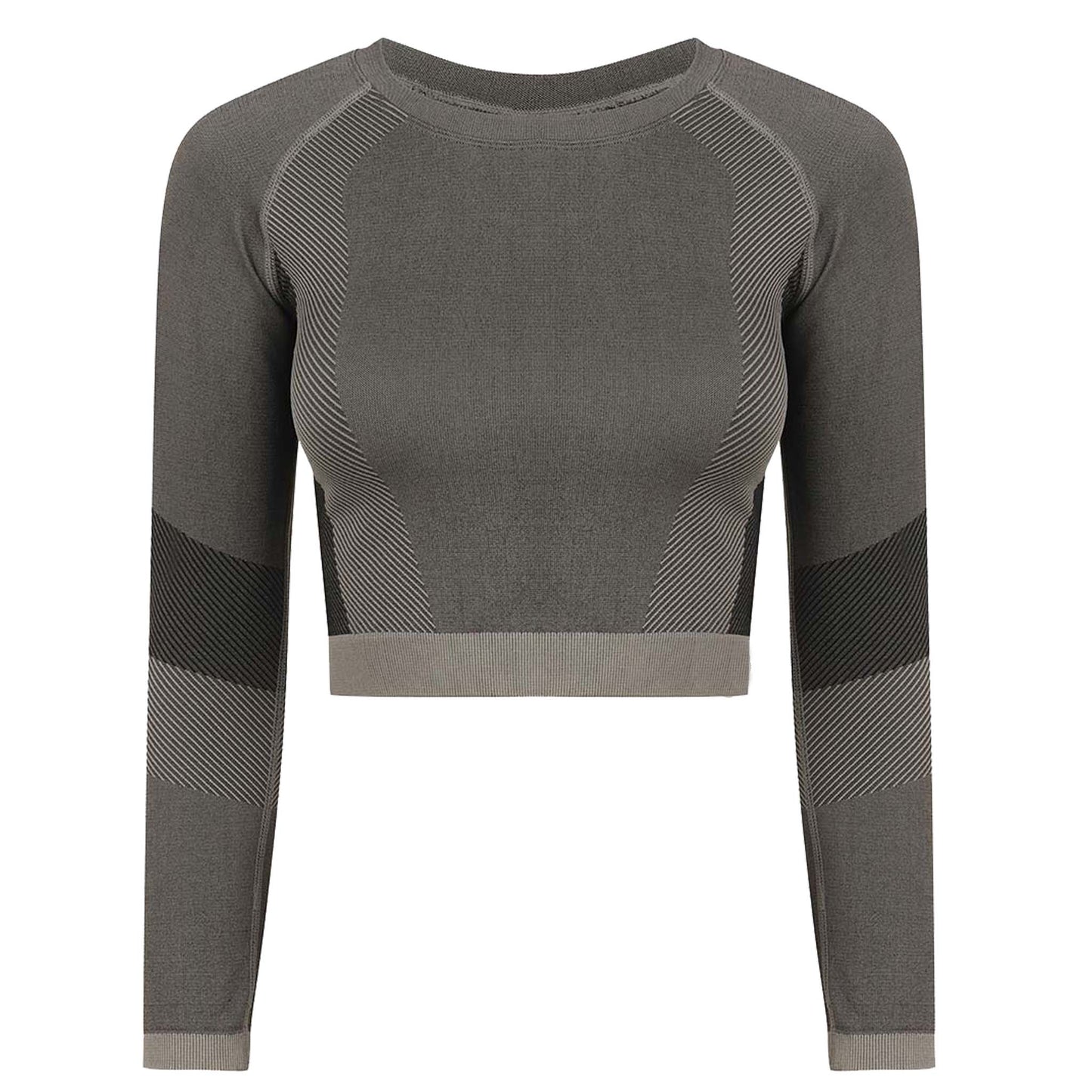LOTTE - Long Sleeve Crop Top - Grey
