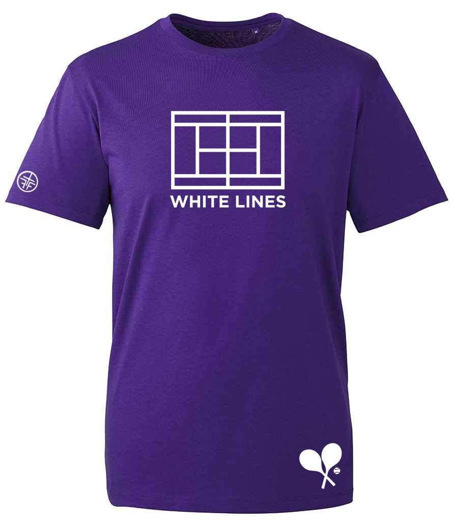 WIMBLEDON WHITE LINES - ADDISON TEE - Purple