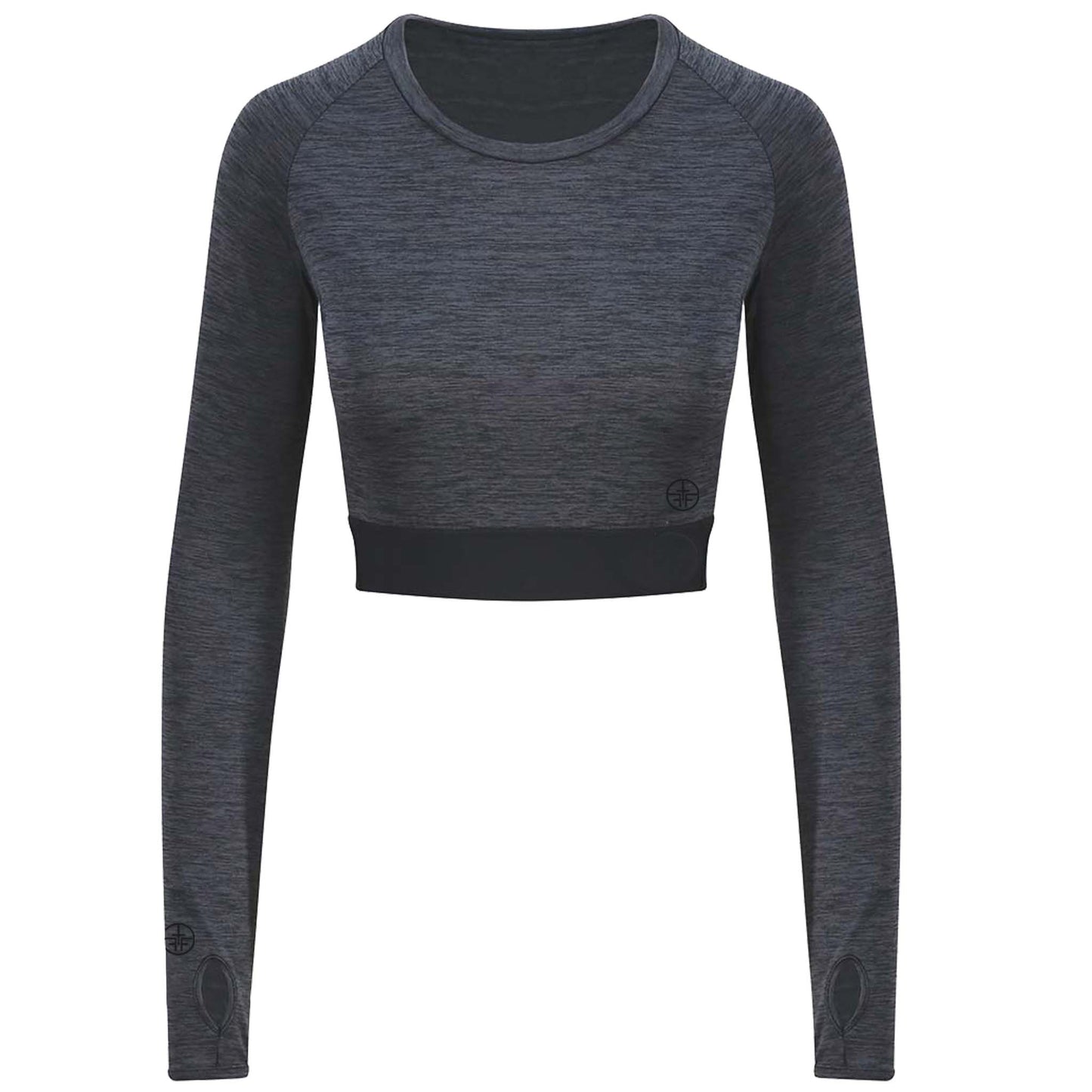 LUCY - "Cool" Technology Long Sleeved Crop Top - Charcoal