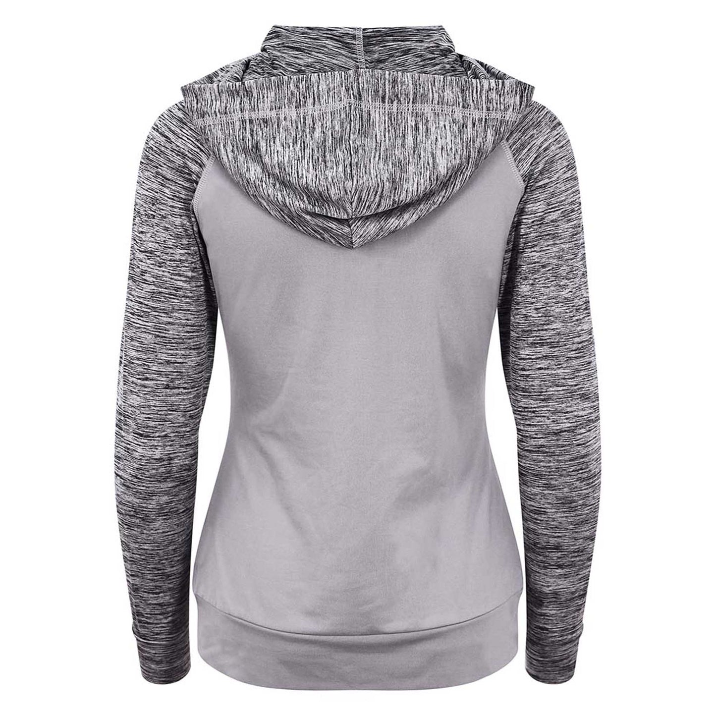 LILY - Ladies Contrast, Hooded, Full Zipped Jacket. - Grey